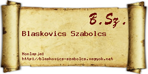 Blaskovics Szabolcs névjegykártya