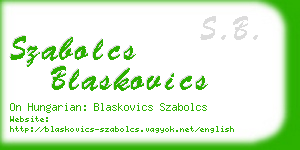 szabolcs blaskovics business card